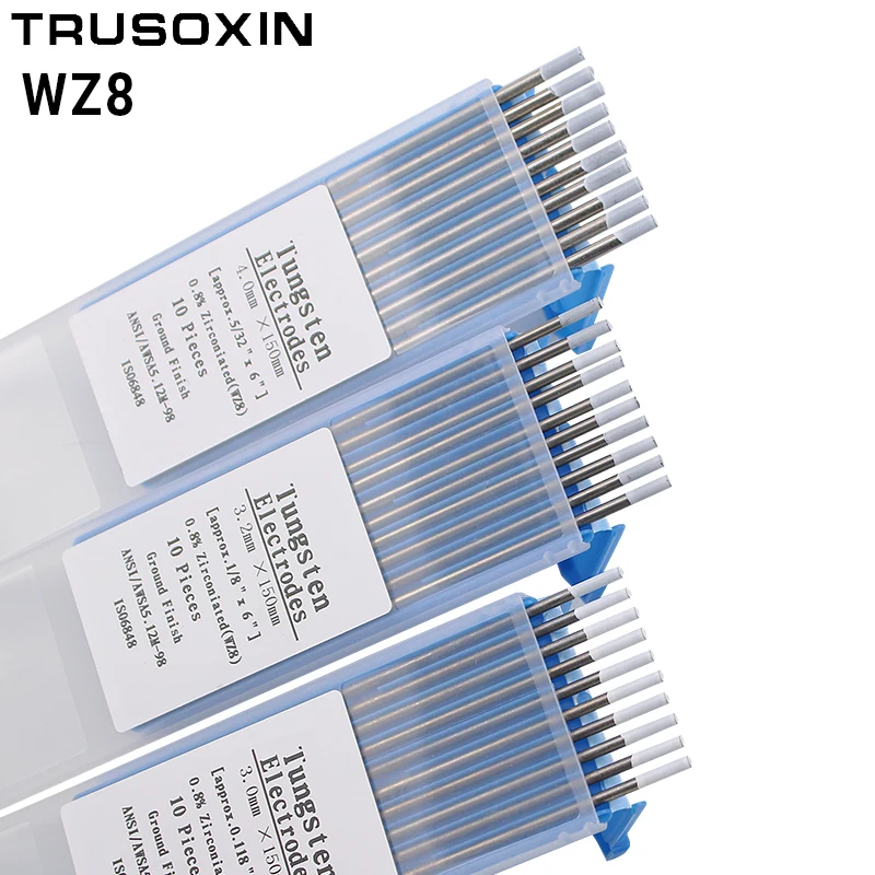 

WZ8 Tungsten Electrode Tig Rod 1.0/1.6/2.0/2.4/3.0/3.2/4.0MMx150mm(6")White Head 0.8% Zirconiated Tungsten Electrode Welding Rod