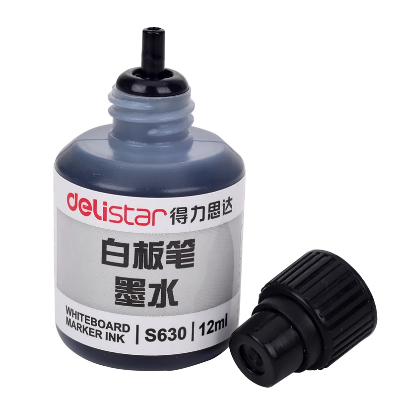 1PCS 12ml/Bottle Deli S630 whiteboard pen ink 3 color disposable ink supplement liquid whiteboard marker ink wholesale