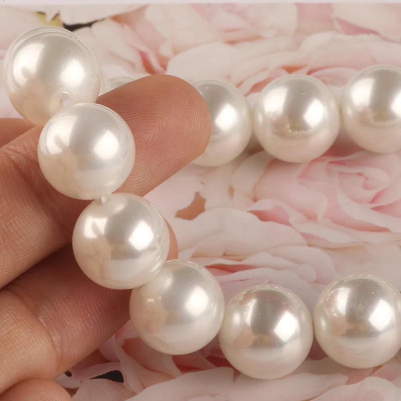 Natural White Shell Pearl Round Loose Beads For Jewelry Making Choker Making Diy Bracelet Jewellery 2/3/4/6/8/mm Wholesale15\'\'