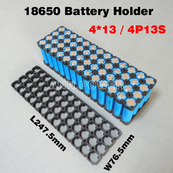 Free Shipping 4*13  52 holes 18650 battery holder ( integrated )  Used for 4P13S 48V 10ah li-ion battery E-bike battery bracket