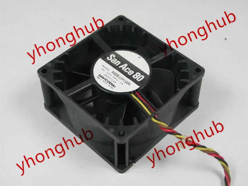 

SANYO DENKI 9G0812P1G06 DC 12V 1.1A 80x80x38mm Server Cooling Fan