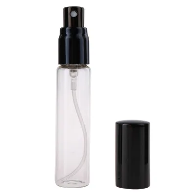 20 piezas-botella de Perfume recargable de vidrio portátil con atomizador de aluminio, estuche de Perfume vacío para Viajero, 5ml, 10ml, 15ml, 50