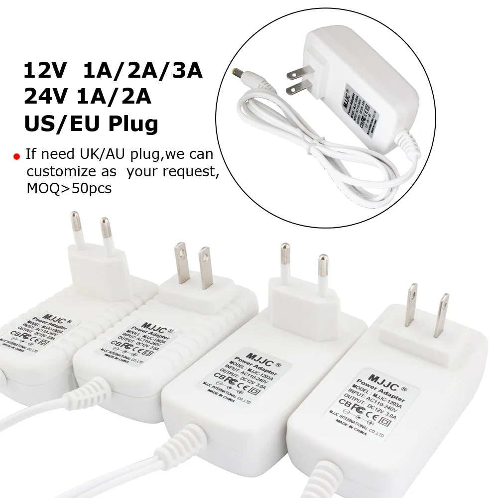 LED Power Supply 12V 2A 3A 1A EU Power Adapter 24V 110V 220V AC to 12 Volt DC Driver for LED Strip Lighting Transformer