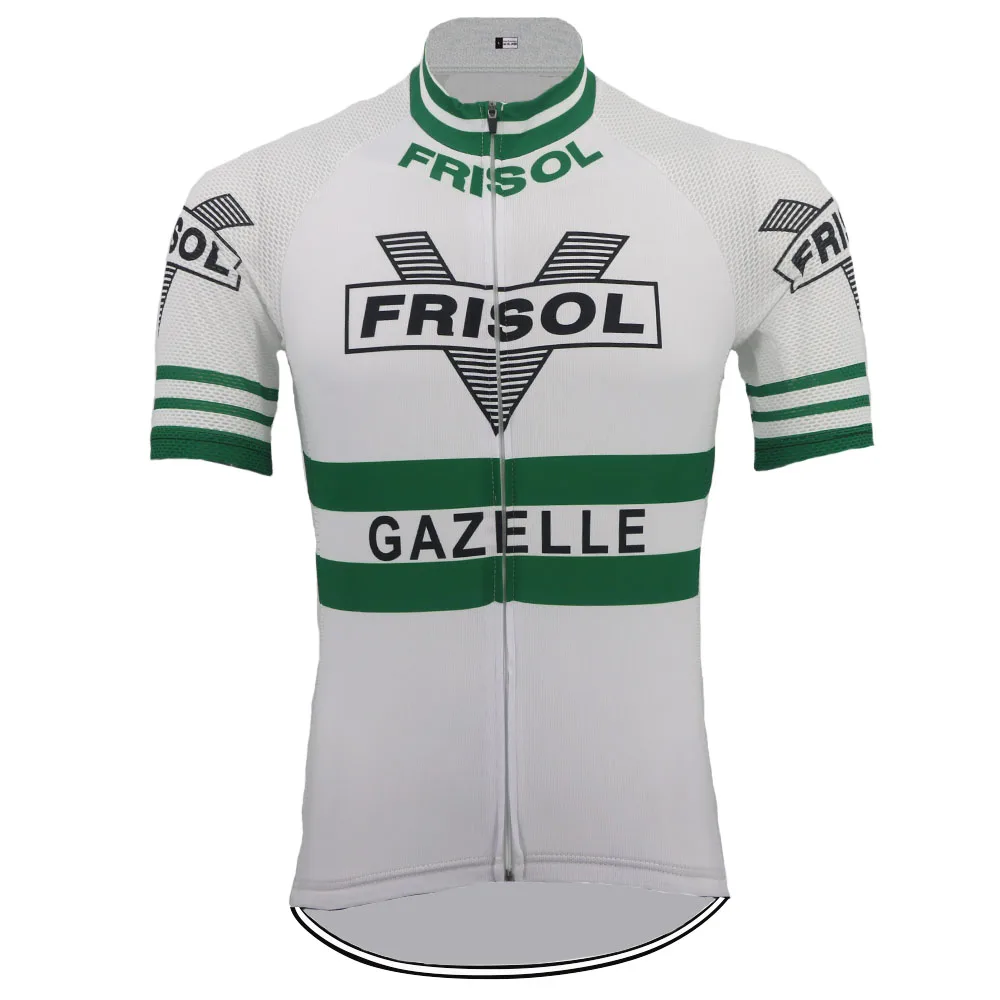 

White Cycling Jersey Summer Short Sleeve Bike Wear Jersey Team Retro Bicycle Clothing