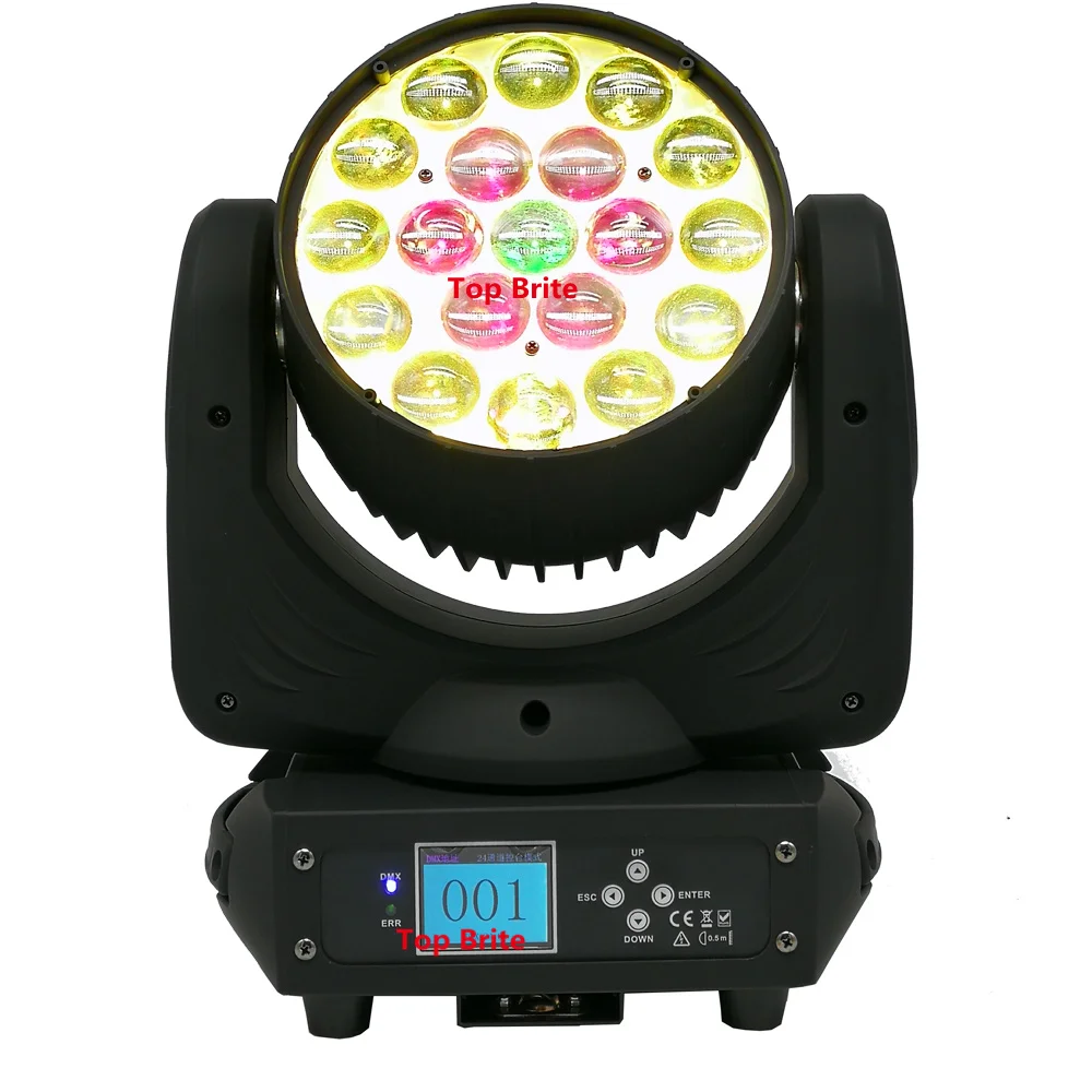 2 Units Zoom Wash Moving Head Lights 19X15W RGBW 4IN1 LED Stage Lights LCD Display 6-50 Degree Beam 5-60 Degree Zoom For Dj KTV