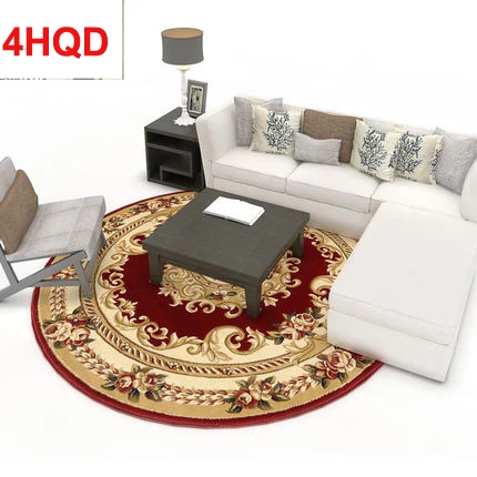 European Round Rug Fashion Living Room Carpet Bedroom Carpet Basket Computer Chair Cushion Machine Wash