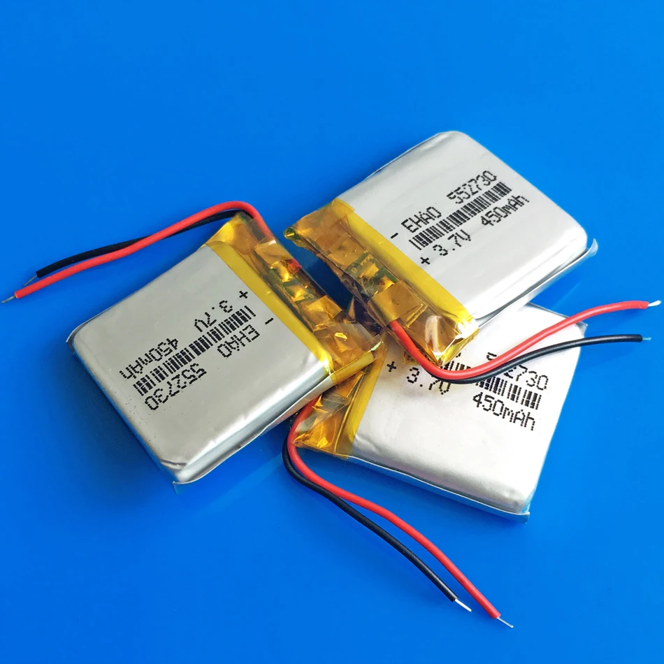 5 pcs 3.7V 450mAh Lipo polymer lithium Rechargeable Battery For MP3 GPS DVD Bluetooth speaker smart watch recorder camera 552730
