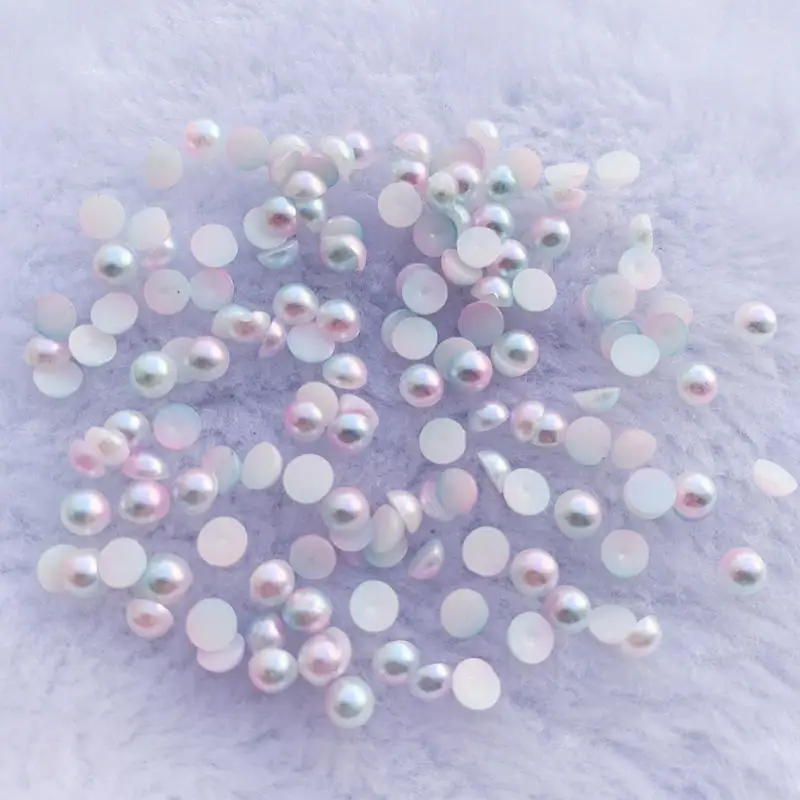 400pcs Half Round Flatback Pearls Jewelry Garment Beads DIY Craft 4mm For Nail Art ABS Pearls -B17