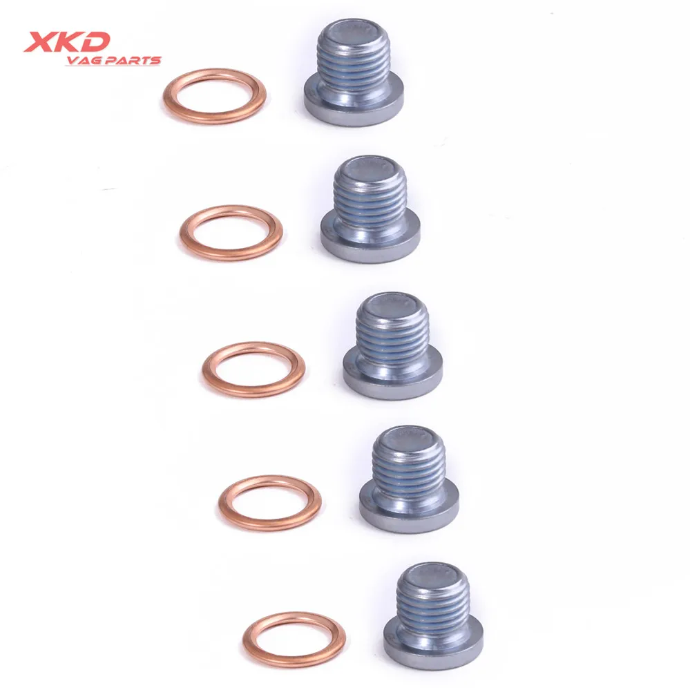 5X Motorolie Pan Drain Plug Kit Voor VW Jetta Golf Tiguan CC EOS Audi Q3 Q5 Q7 N 013 815 7 N 911 679 01