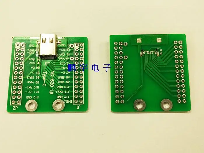 10pc 40mm*40mm USB 3.1/USB3.1 Type C Connector Female Jack Socket Test Board With Double Side PCB Board