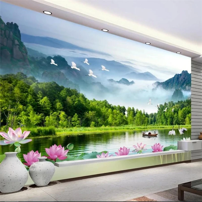 

wellyu Beautiful high-definition landscape painting wall custom large mural wallpaper papel de parede para quarto