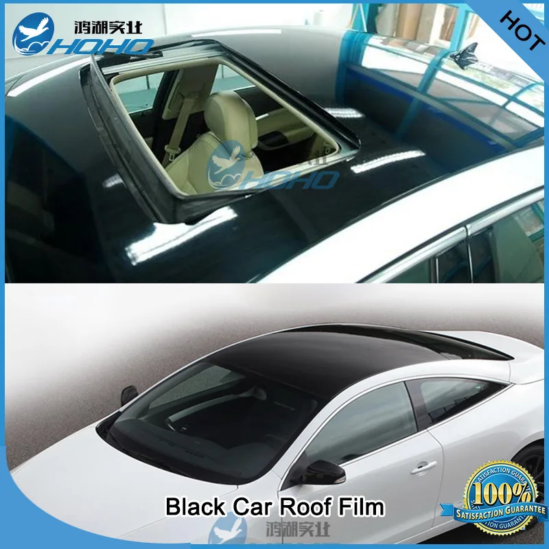 Sunice 1.35x3m Glossy Car Film With Bubble Free Black Car Roof Vinyl Film Stickers Auto Protective Car styling Accessories