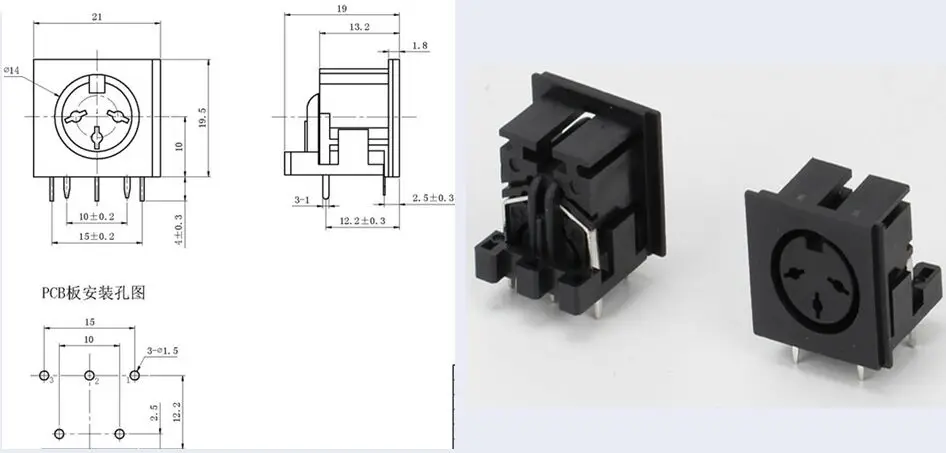 S terminal DS-3-03 S-video Video socket DS DC female socket 3PIN New and original