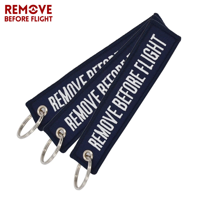 

Remove Before Flight Key Chain OEM Navy Embroidery Key Fobs Tag Label Chains Keyrings Jewelry Chaveiro for Aviation Gifts 3 PCS