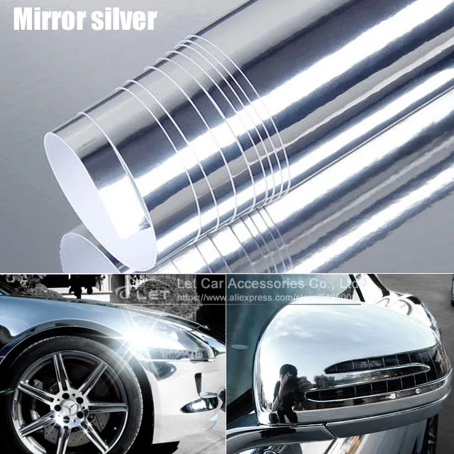 The newest High stretchable mirror silver gold Chrome Mirror flexible Vinyl Wrap Sheet Roll Film Car Sticker Decal Sheet