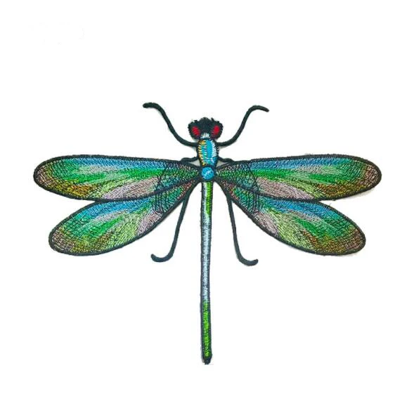 1 Pc Embroidered Applique Patches for Jacket Cloth Large Cool Dragonfly Iron On Badge Patch Stickers Apparel Accessories NL341