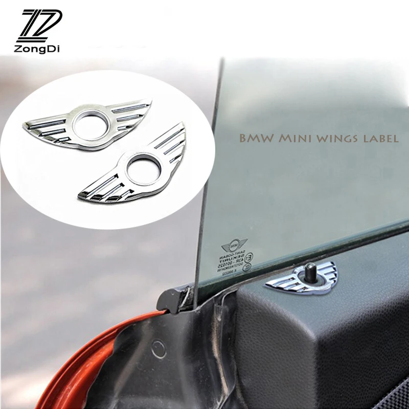 ZD 1pcs For BMW Mini Cooper Countryman R56 R50 R53 F56 F55 R60 R57 Car Door Pin Lock Wing Emblem Badge Stickers Decorative Cover