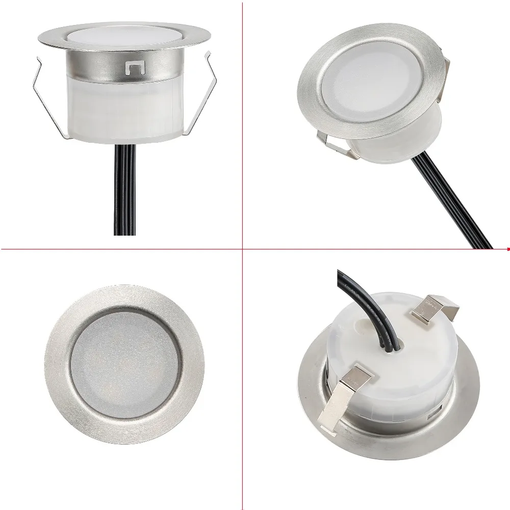 45mm 10/20/30 IP67 방수 DC12V Recessed LED 갑판 조명 야외 램프 조경 빛 마당 정원 통로 계단 파티오