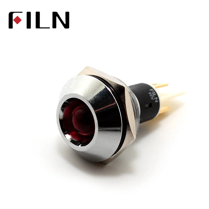 FILN 22mm LED warning Light  Signal Lamp  6V 12V 24V 110V 220V Red Yellow Blue Green White lamp