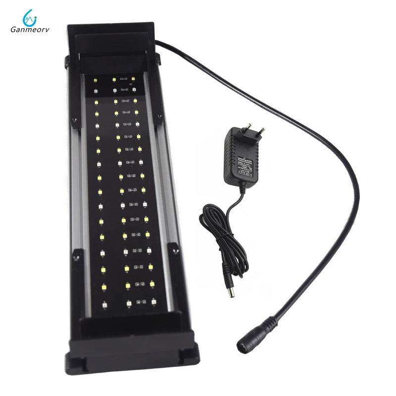 30-50cm Adjust Freely Extendable Brackets 36 White and 18 Blue LEDs Fit 11W Aquarium LED Lighting Fish Tank Light Lamp decro