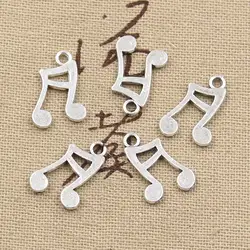 50pcs Charms Musical Note 17x11mm Antique Bronze Silver Color Pendants Making DIY Handmade Tibetan Bronze Silver Color Jewelry