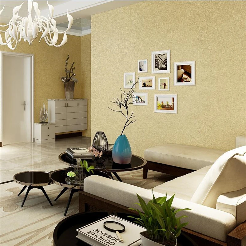 

Шелковые обои, европейские однотонные однотонные водонепроницаемые ПВХ, бежевые обои для спальни, гостиной, бытовая кисть, клей обои