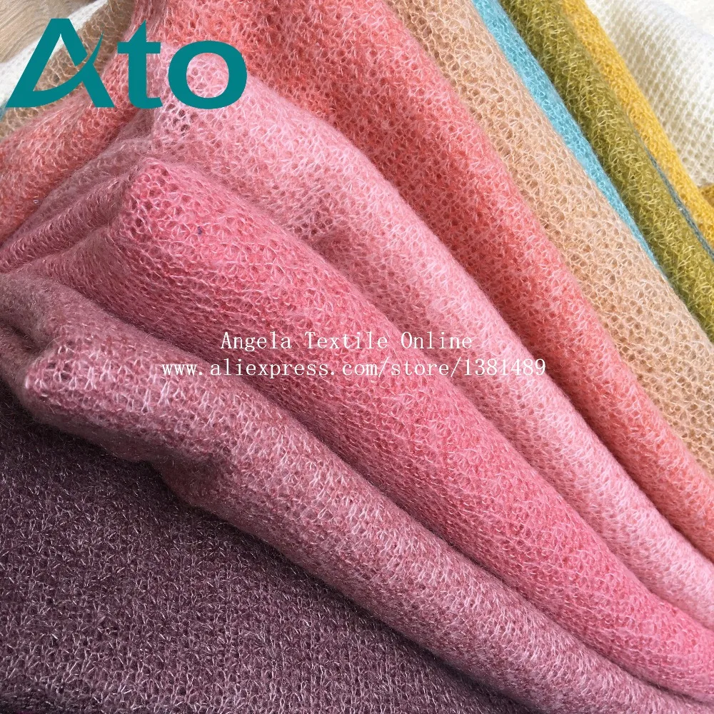 Knit Fabrics,Steretch Jacquard soft angora Fuzzy Fabrics, width 160 cm