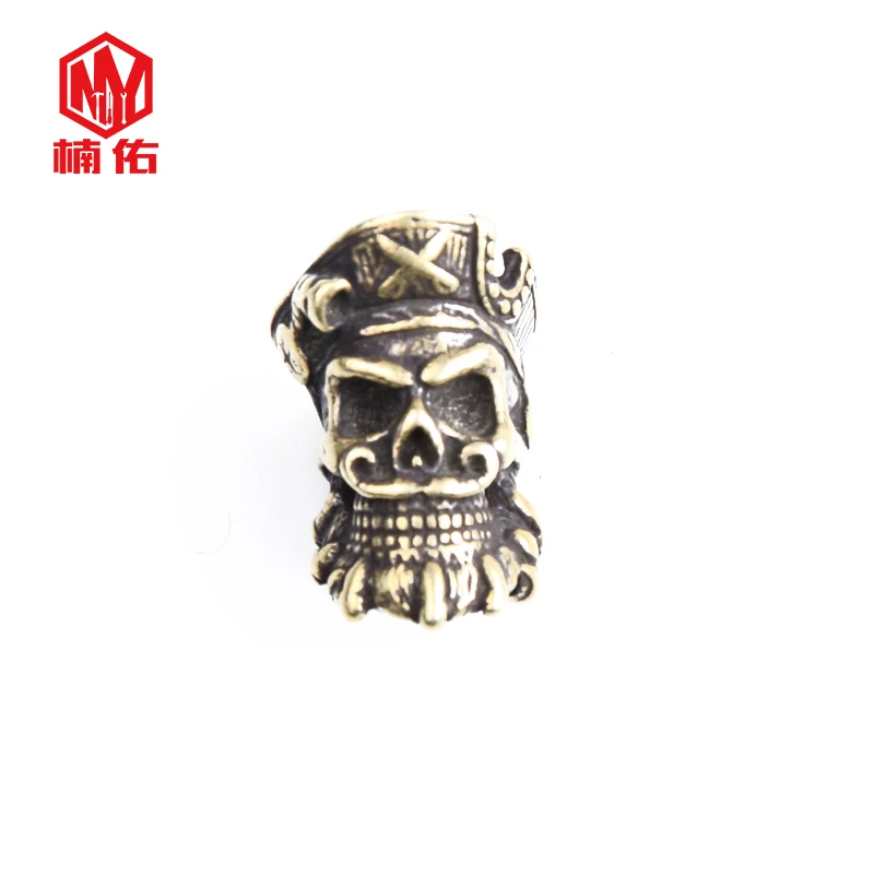 1PC Creative Pirate Captain Brass Paracord Beads Copper Knife Beads Umbrella rope pendant Outdoor EDC Outdoor Pocket Tools