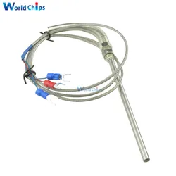 1M High Temperature Cable PT100 RTD With 6mm Thread Thermometer Sensor 0~500 Degree Celsius