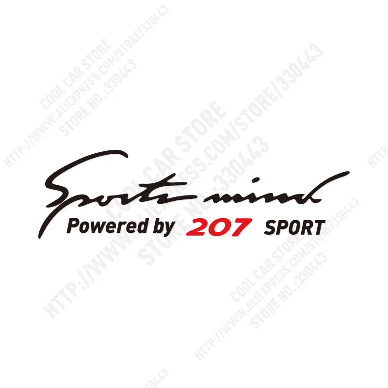 2 Pieces Customization Sports mind Car Covers Car Stickers Decal Car-Styling For peugeot 207 car accessories