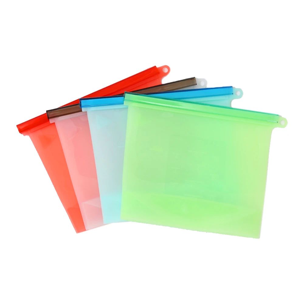 

1500ml Reusable Silicone Food Bag Eco-friendly Silicone fresh bag Food Fruit Vacuum Sealer Fresh Bag Fridge Storage Containers