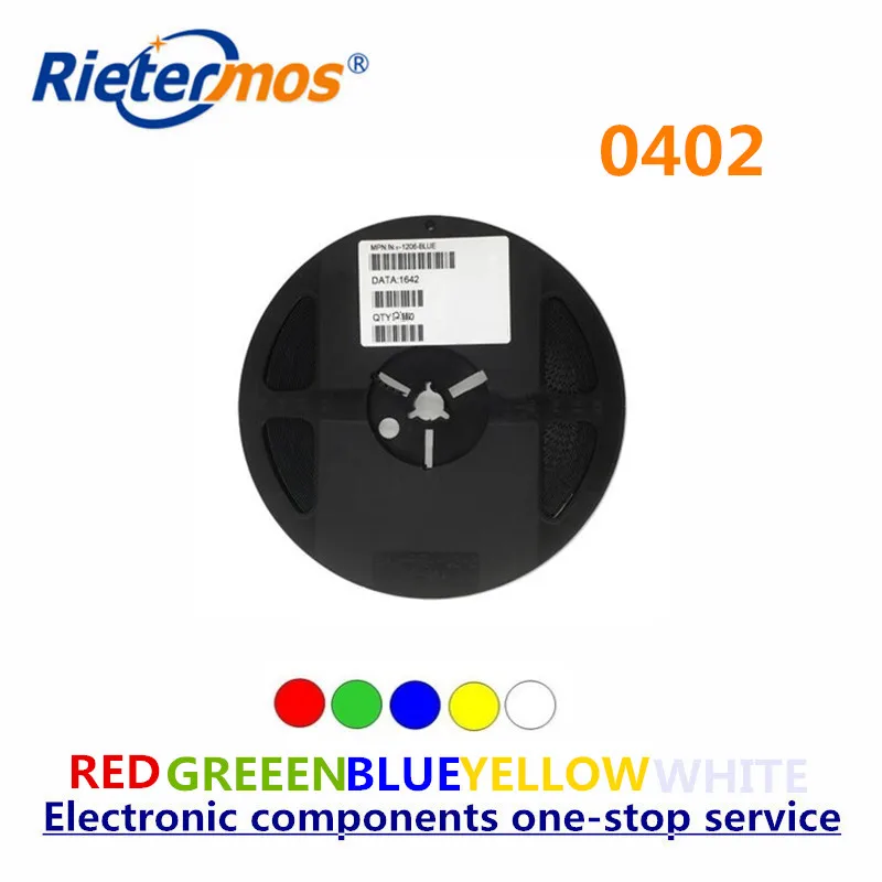 Rietermos SMD 0402 3000PCS a reel    Red Blue Green Yellow  White  Warm white  Orange  led light  made in China