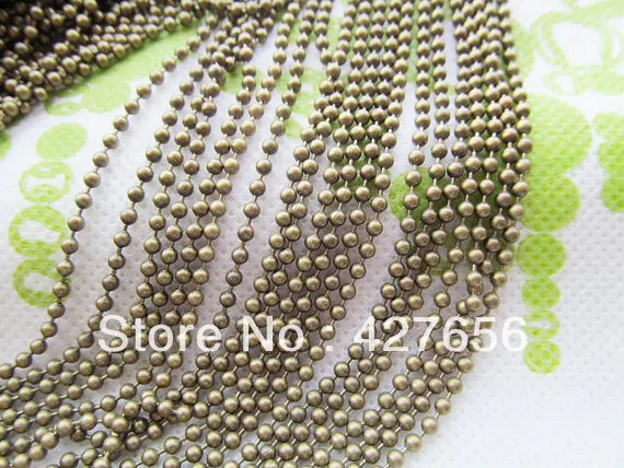 

15pcs 25.2inch 2.45mm Antique Bronze/Antique Silver tone/Black Ball Link Chain,DIY Charm Necklace,for Necklace&Bracelet