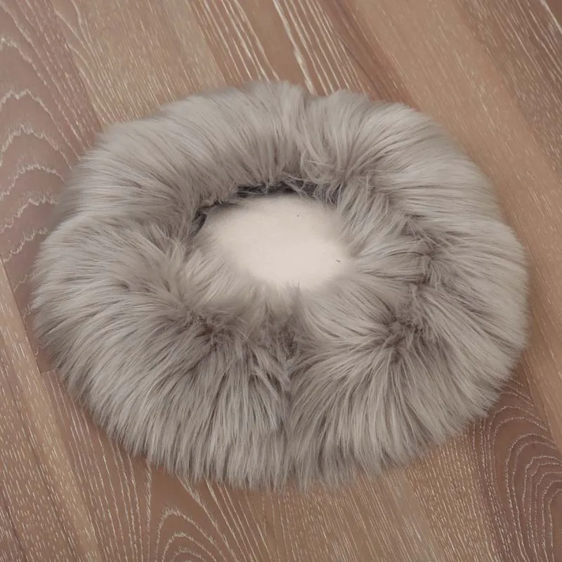 Long Fur Cushion for Chair, Soft and Comfortable Seat Cushion, Round Floor Mat, Home and Office