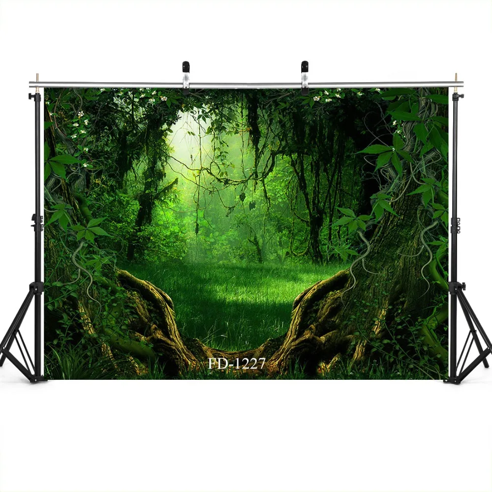 Green Tree Forest Jungle Custom Photography Backdrops Birthday Party Backgrounds for Photo Studio Wedding Child Baby Photocall