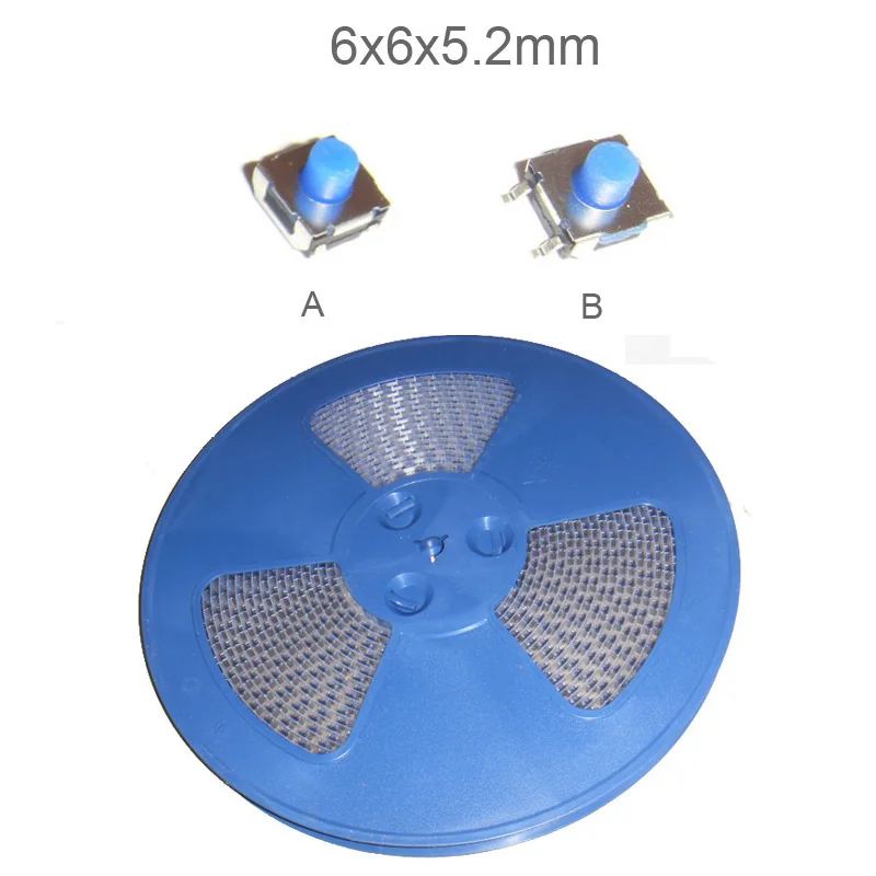 

1500pcs/roller 6*6*5.2 mm Silicone Switch Waterproof Dustproof Sealed & SMD Switches Button 6x6x5.2