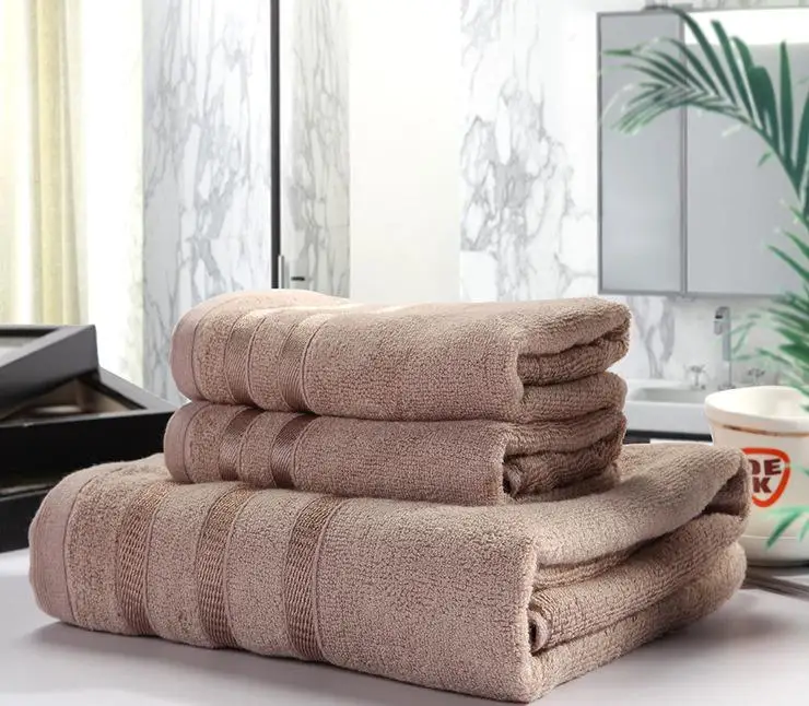 New 100% Bamboo Bath Beach Hand Brand Towels Set for Adults 1PC 70*140CM Bathroom 2PCS 34*76CM Face Towels