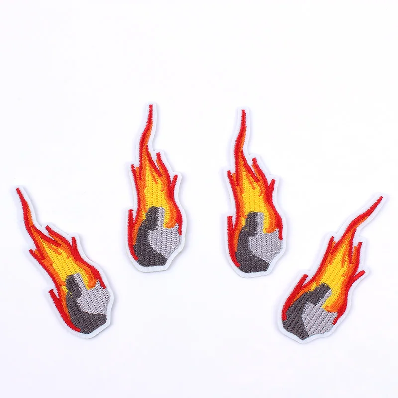 10pcs/lot Embroidery Fire Patch Iron On Sew On Jeans Stickers DIY coats appliques Handmade Backpack Badge Garments Sewing Patch