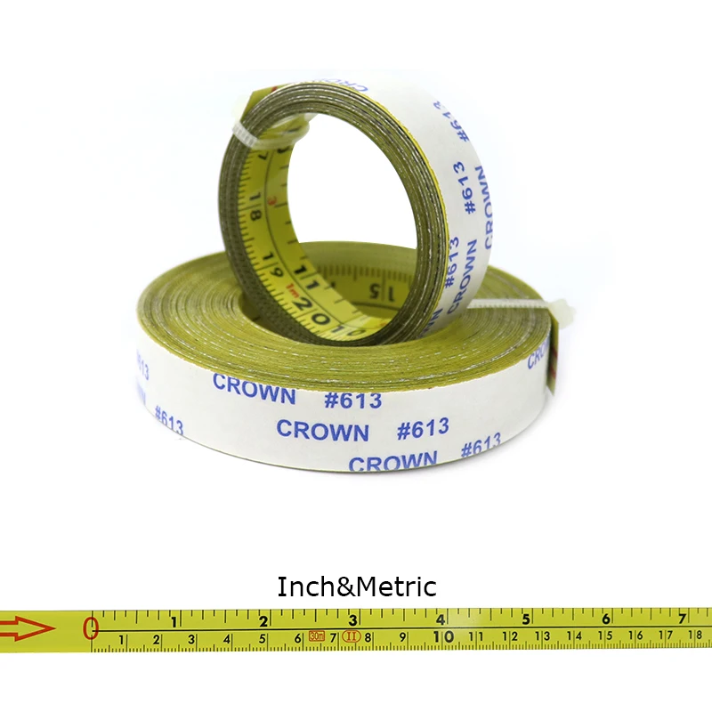 Metric & Inch Miter Track Tape Measure Self-Adhesive 1-10M Steel Ruler Measuring Tape For T-track Router Table Woodworking Tools