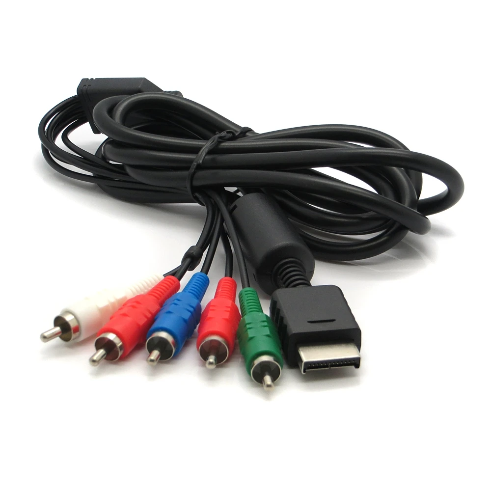 

100pcs/lot 1.8M Video Color Component Cable Connection Cable Cord for Playstation PS2 PS3