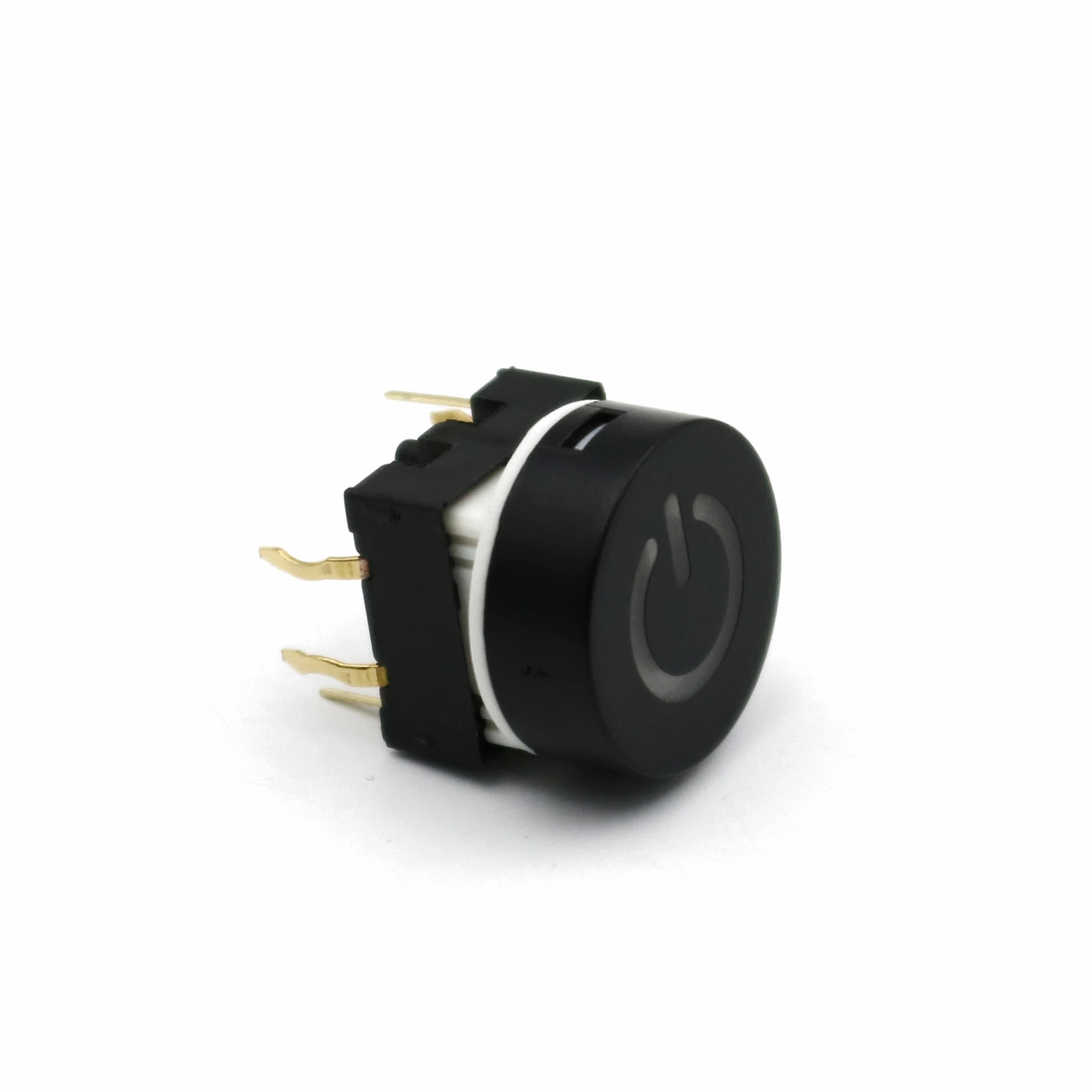 TS27 Series 15mm Round Power Symbol With LED Momentary SPST PCB Push Button Click Tact Switch