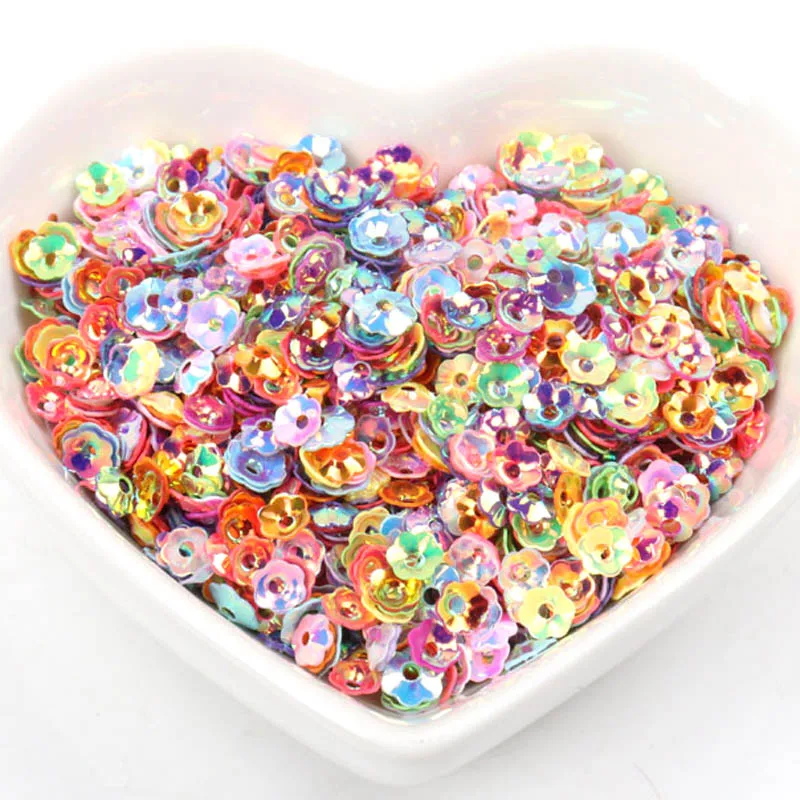 Sequins Decorations Garment Sewing Craft Children DIY Accessory Stereoscopic Flower Paillettes 10g Multicolor 4mm