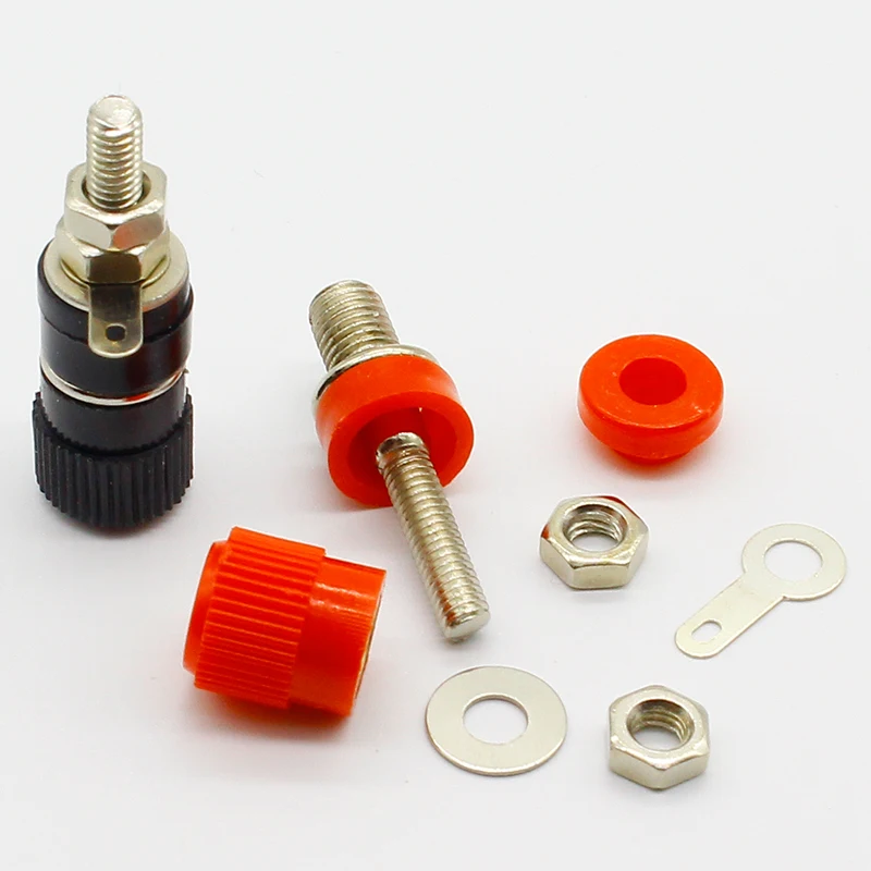 High Quality 1 pair (RED + BLACK) Amplifier Terminal Binding Post Banana Plug Jack Panel mount connector