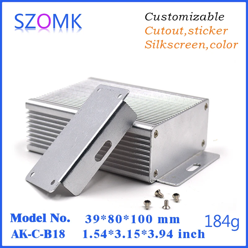 1Piece 39*80*100mm anodizing aluminum extrusion enclosure amplifier case szomk china market of electronic power aluminum case