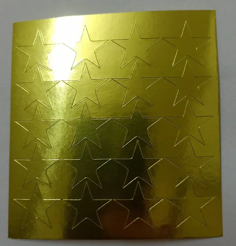 100Pcs Gold Vijf-sterren Label Sticker Diy Label Diameter 17Mm