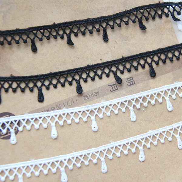 2yards/lot Width:1.8cm Water Drop Wavy Design Water Soluble Embroidered Trimming Lace for Garment Scrapbooking (ss-468)