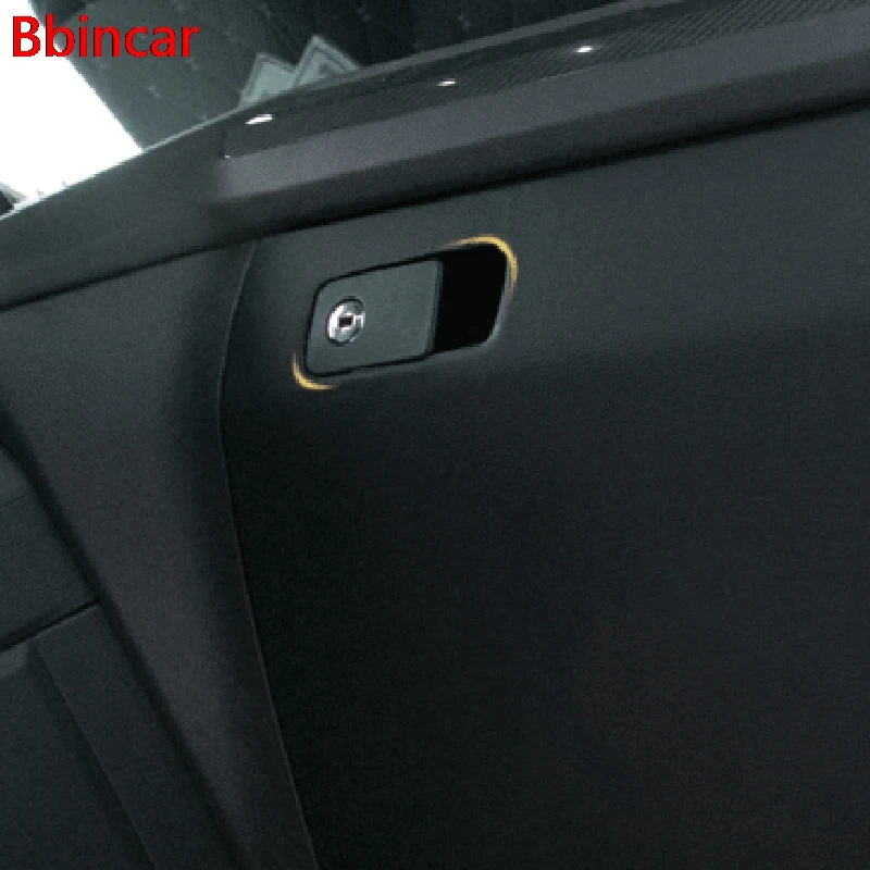 ABS Carbon Fiber Color Interior Storage Box Glove Box Handle Cover Trim For Volkswagen VW Tiguan Second Generation 2017 2018