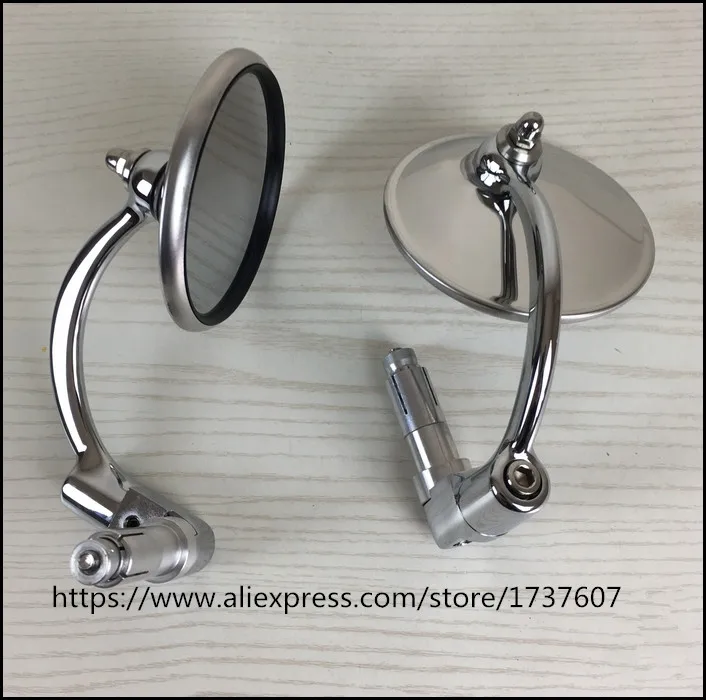 1pair cafe racer Motorcycle Rearview Mirrors /Stainless steel stem Vintage motorcycle Side Mirrors
