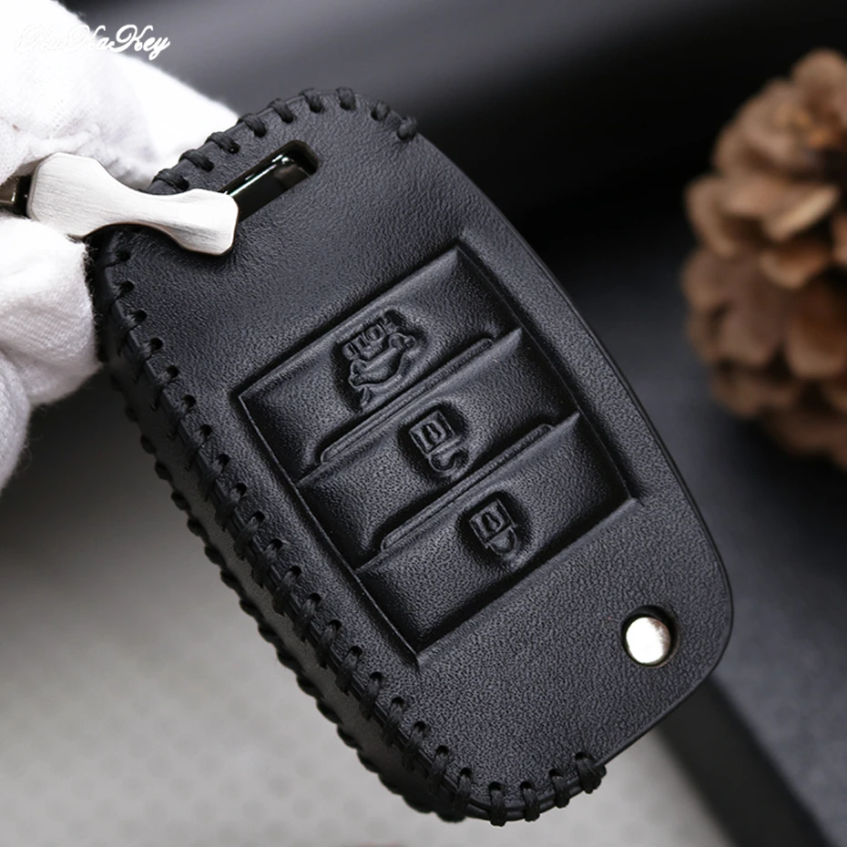 Leather Car Key Case Cover For Kia Rio K2 K3 K5 Bongo Sorento Soul Sportage Protection Key Shell Skin Bag Only case