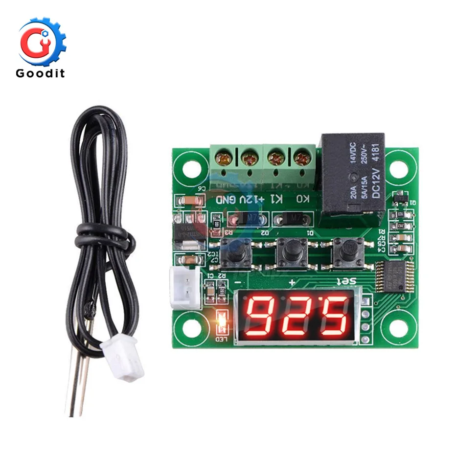 DC 12V W1209WK W1209 Digital Thermostat Temperature Controller Regulator Thermoregulator Incubator NTC Sensor Meter Case